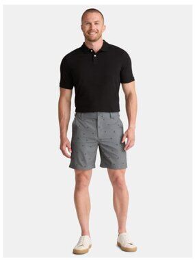 Birdie Bound Men's Grey Golf Shorts 7" Inseam Media Pocket Flex Waist 30W NWT